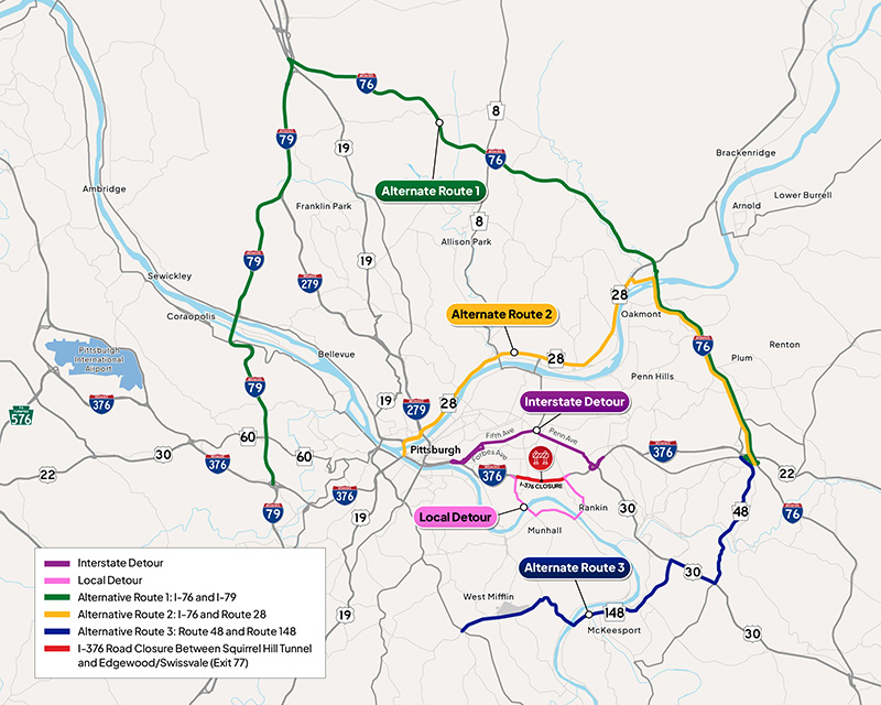 Commercial Street Bridge Detour Routes