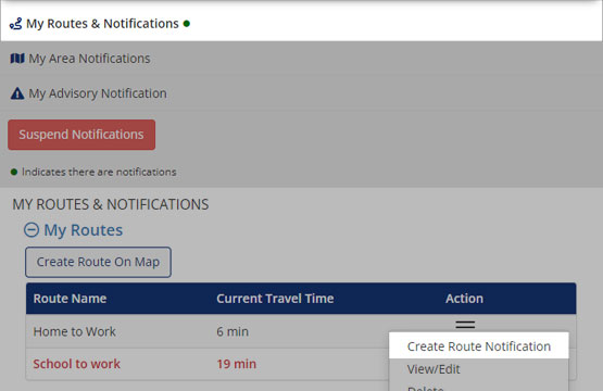 Creating an Alert for your Route